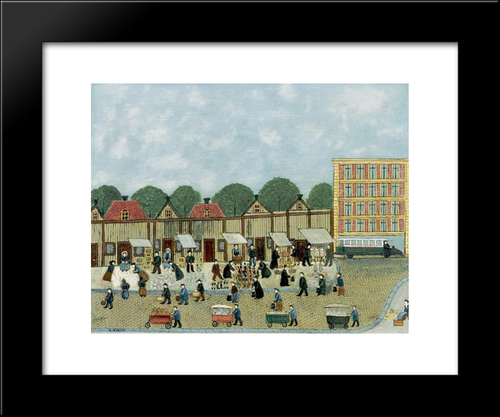 Street Market 20x24 Black Modern Wood Framed Art Print Poster by Vivin, Louis