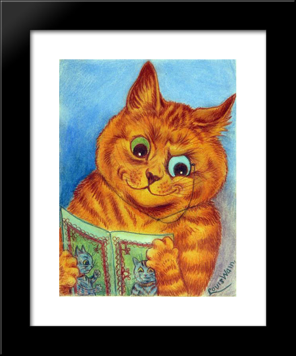 A Good Read 20x24 Black Modern Wood Framed Art Print Poster by Wain, Louis