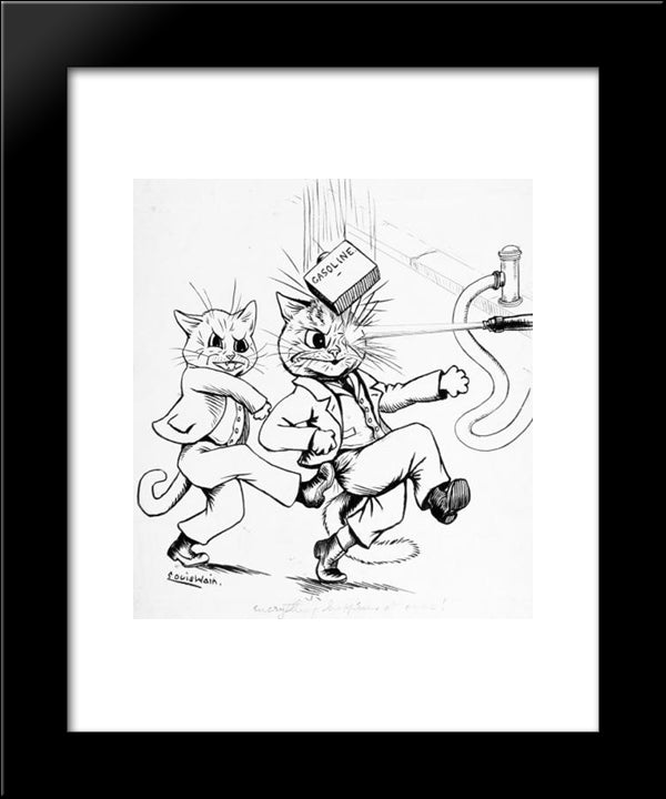 Everything Happens At Once! 20x24 Black Modern Wood Framed Art Print Poster by Wain, Louis