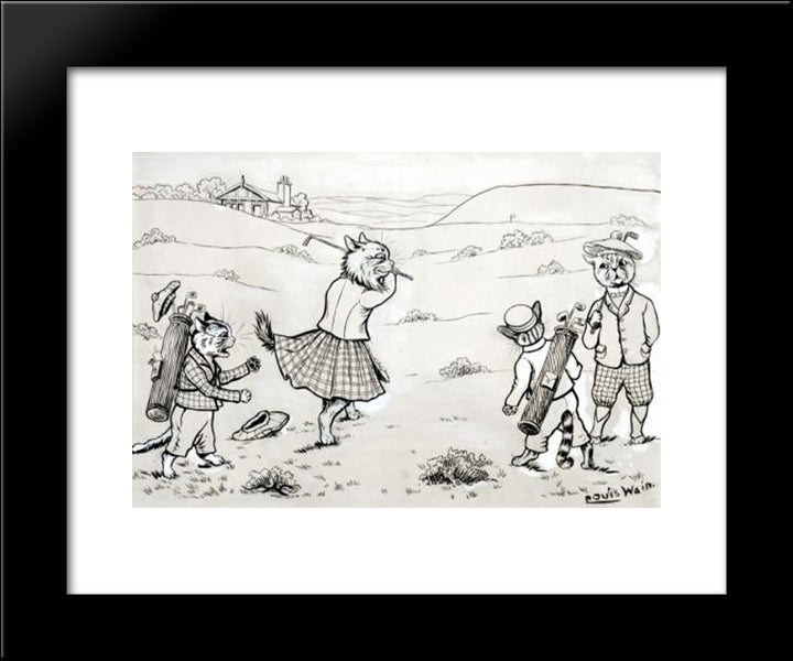 The Approach 20x24 Black Modern Wood Framed Art Print Poster by Wain, Louis