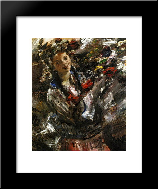 Flora 20x24 Black Modern Wood Framed Art Print Poster by Corinth, Lovis