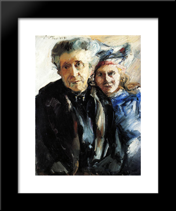 Grandmother And Granddaughter 20x24 Black Modern Wood Framed Art Print Poster by Corinth, Lovis