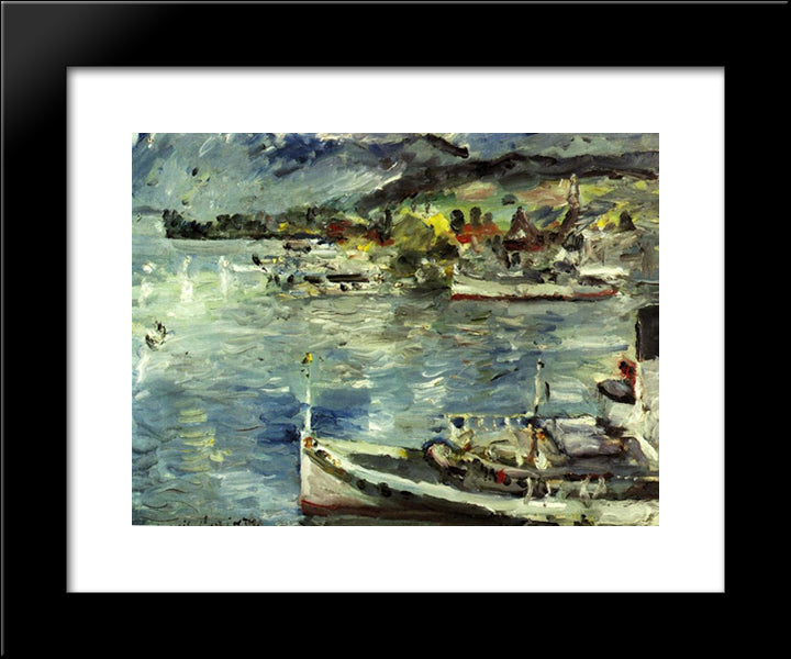 Lake Lucerne-Morning 20x24 Black Modern Wood Framed Art Print Poster by Corinth, Lovis