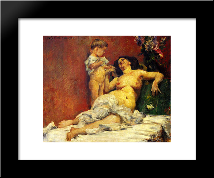 Mother And Child 20x24 Black Modern Wood Framed Art Print Poster by Corinth, Lovis