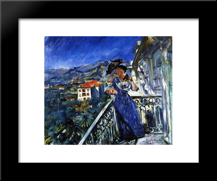 On The Balcony In Bordighera 20x24 Black Modern Wood Framed Art Print Poster by Corinth, Lovis