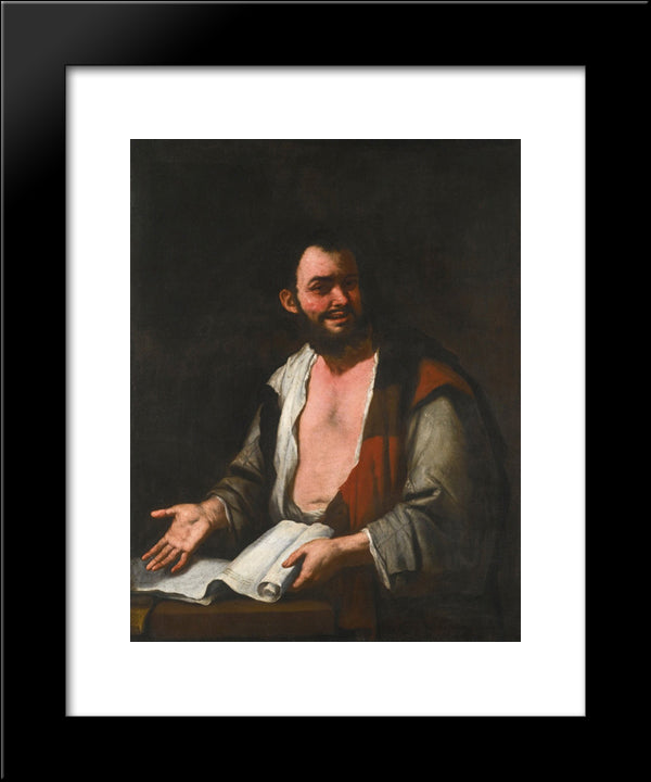 Democritus 20x24 Black Modern Wood Framed Art Print Poster by Giordano, Luca