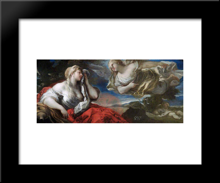 Hagar And Ishmael In The Desert 20x24 Black Modern Wood Framed Art Print Poster by Giordano, Luca