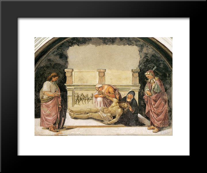 Lamentation Over The Dead Christ 20x24 Black Modern Wood Framed Art Print Poster by Signorelli, Luca