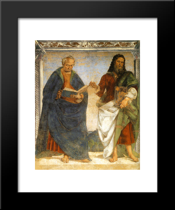 Pair Of Apostles In Dispute 20x24 Black Modern Wood Framed Art Print Poster by Signorelli, Luca