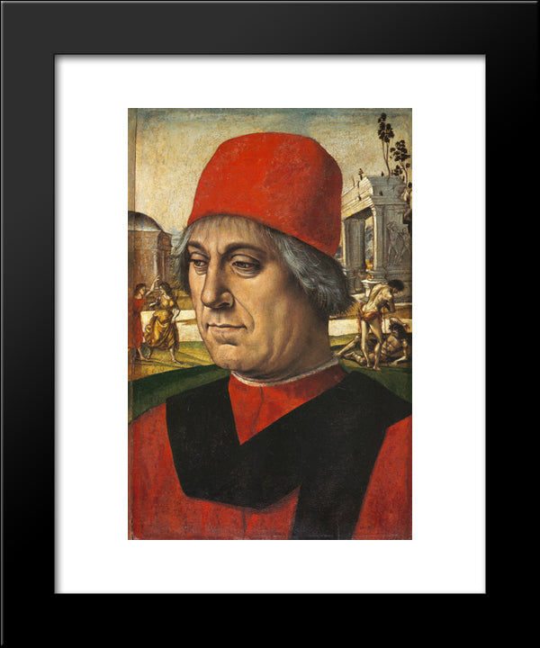 Portrait Of An Elderly Man 20x24 Black Modern Wood Framed Art Print Poster by Signorelli, Luca