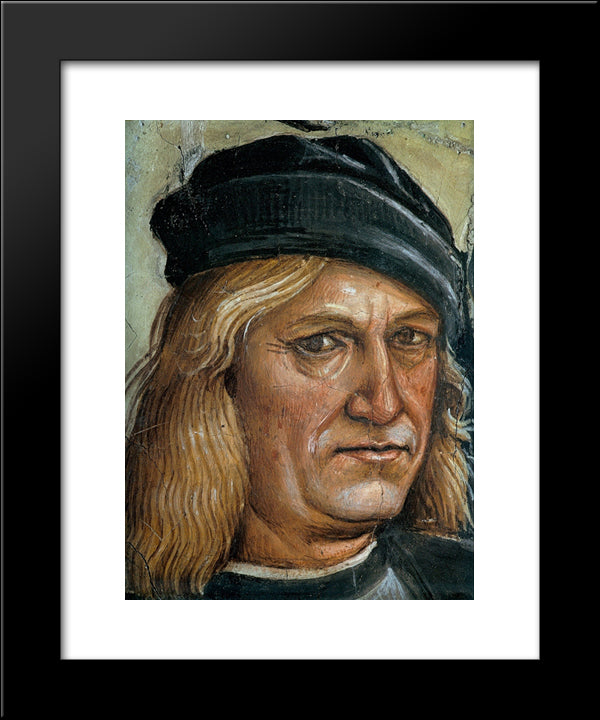 Self-Portrait (Detail From The Preaching And Acts Of The Antichrist) 20x24 Black Modern Wood Framed Art Print Poster by Signorelli, Luca