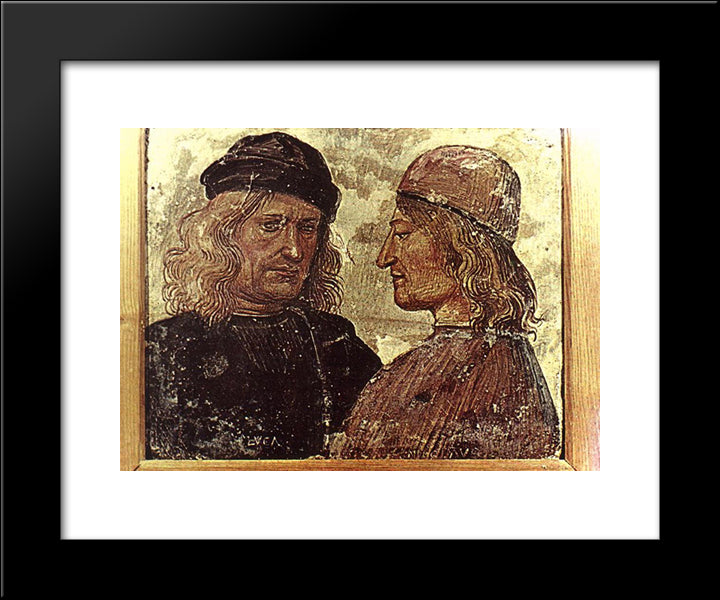Self-Portrait With Vitelozzo Vitelli 20x24 Black Modern Wood Framed Art Print Poster by Signorelli, Luca