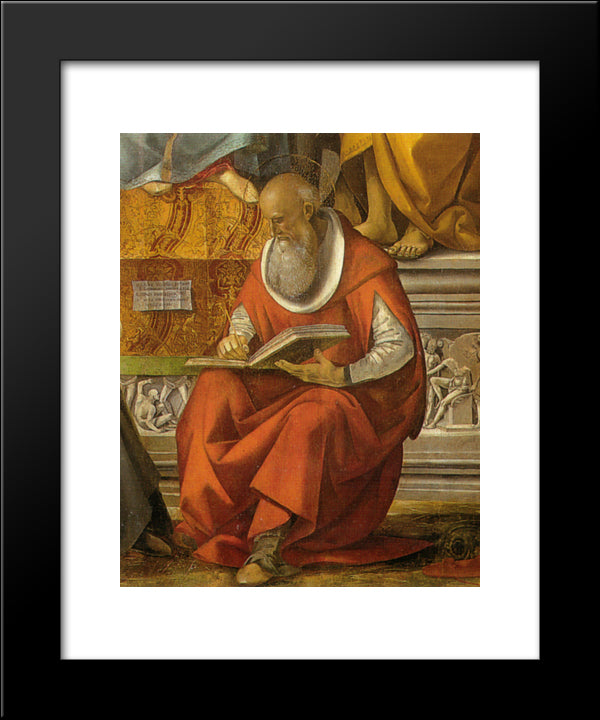 St. Jerome (Detail From Virgin Enthroned With Saints) 20x24 Black Modern Wood Framed Art Print Poster by Signorelli, Luca