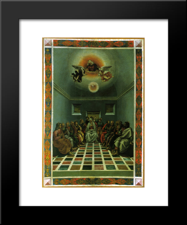 The Descent Of The Holy Ghost 20x24 Black Modern Wood Framed Art Print Poster by Signorelli, Luca