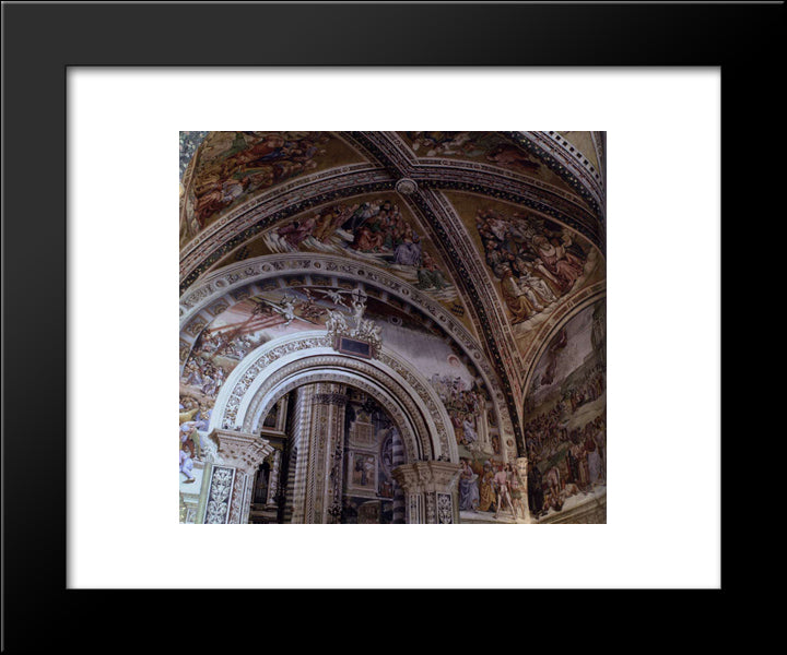 View Of The Frescoes In The Chapel Of San Brizio 20x24 Black Modern Wood Framed Art Print Poster by Signorelli, Luca
