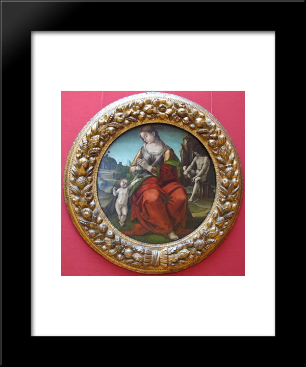 Virgin With Child 20x24 Black Modern Wood Framed Art Print Poster by Signorelli, Luca