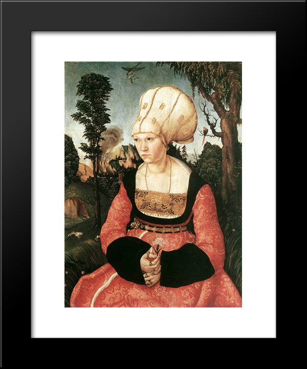 Anna Cuspinian 20x24 Black Modern Wood Framed Art Print Poster by Cranach the Elder, Lucas