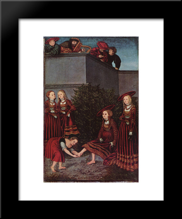 David And Bathsheba 20x24 Black Modern Wood Framed Art Print Poster by Cranach the Elder, Lucas
