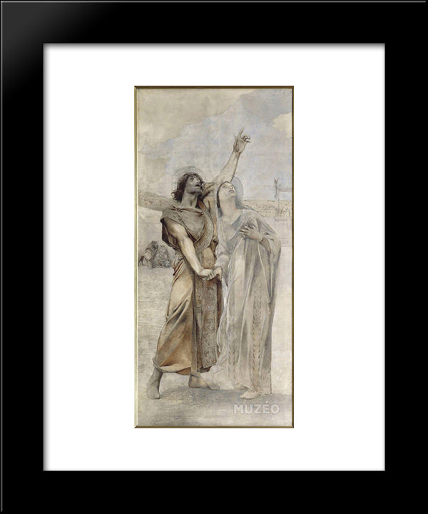 Polyeucte And Pauline 20x24 Black Modern Wood Framed Art Print Poster by Merson, Luc Olivier