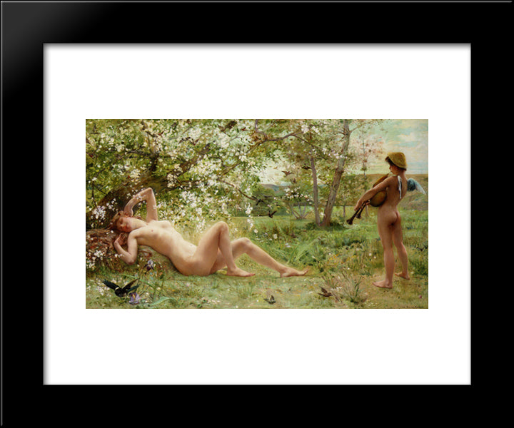 Springtime Awakening 20x24 Black Modern Wood Framed Art Print Poster by Merson, Luc Olivier