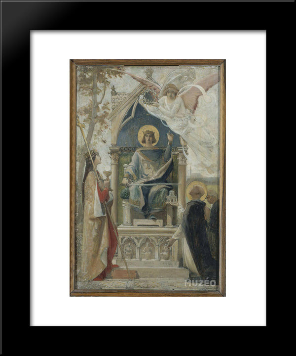 St. Louis, Study For A Painting Done In 1888 20x24 Black Modern Wood Framed Art Print Poster by Merson, Luc Olivier