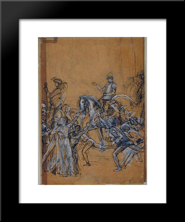 The Entry Of Joan Of Arc Into Orleans 20x24 Black Modern Wood Framed Art Print Poster by Merson, Luc Olivier