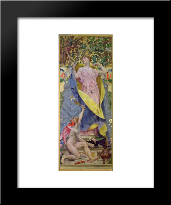 The Feminine Toilet 20x24 Black Modern Wood Framed Art Print Poster by Merson, Luc Olivier