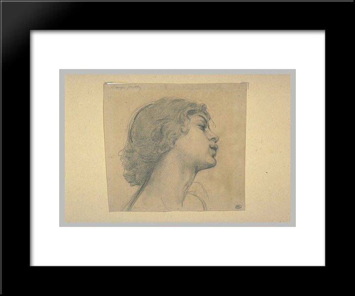 Young Man Head, In Profile To The Right 20x24 Black Modern Wood Framed Art Print Poster by Merson, Luc Olivier