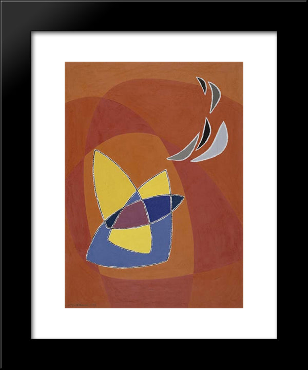 Composizione In Rosso 20x24 Black Modern Wood Framed Art Print Poster by Veronesi, Luigi