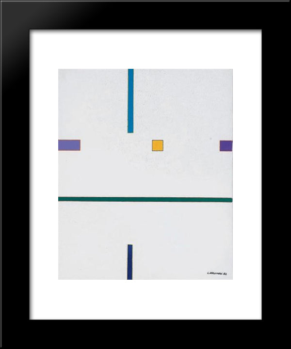Composizione Ken 3 20x24 Black Modern Wood Framed Art Print Poster by Veronesi, Luigi