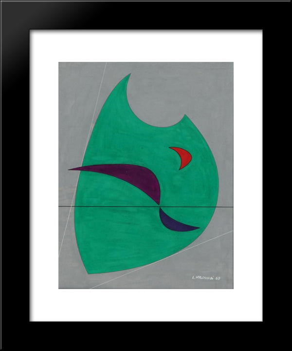 Composizione P13 20x24 Black Modern Wood Framed Art Print Poster by Veronesi, Luigi