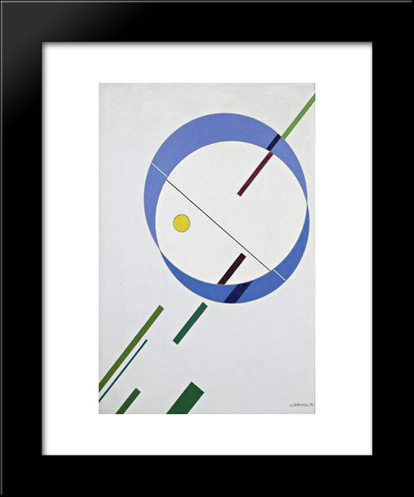 Costruzione Sigma No 4 20x24 Black Modern Wood Framed Art Print Poster by Veronesi, Luigi