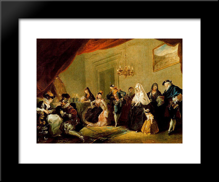Ensayo De Una Comedia 20x24 Black Modern Wood Framed Art Print Poster by Paret y Alcazar, Luis