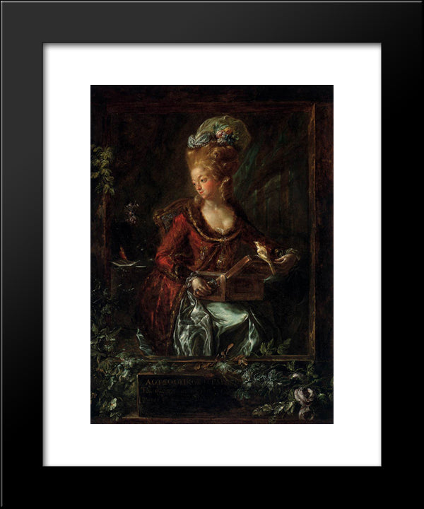 Maria De Las Nieves Micaela Fourdinier 20x24 Black Modern Wood Framed Art Print Poster by Paret y Alcazar, Luis