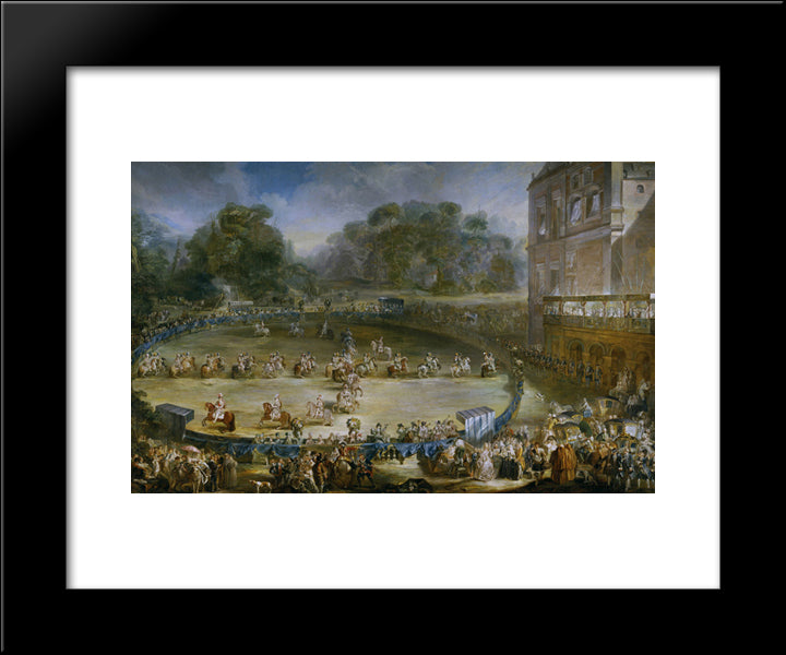 The Royal Pairs 20x24 Black Modern Wood Framed Art Print Poster by Paret y Alcazar, Luis
