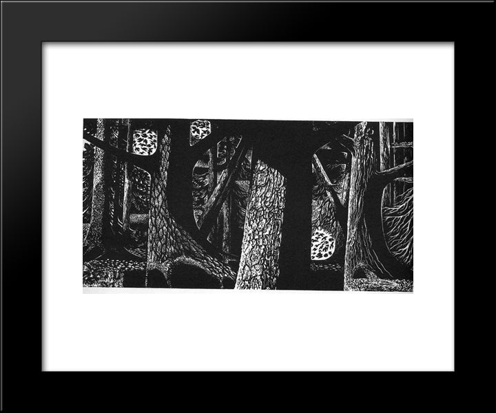 Evening Walk 20x24 Black Modern Wood Framed Art Print Poster by Ward, Lynd