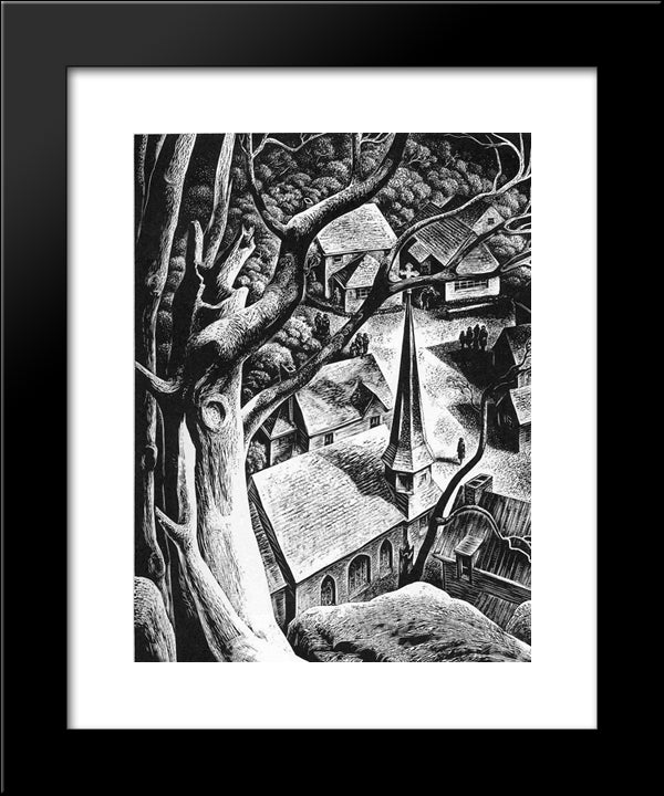 Undercliff 20x24 Black Modern Wood Framed Art Print Poster by Ward, Lynd