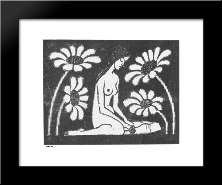 Female Nude I 20x24 Black Modern Wood Framed Art Print Poster by Escher, M.C.