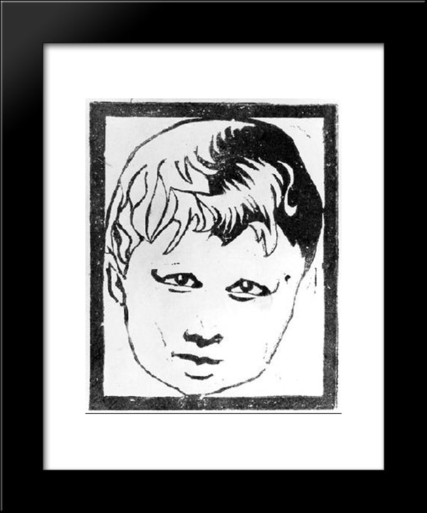 Head Of A Child 20x24 Black Modern Wood Framed Art Print Poster by Escher, M.C.