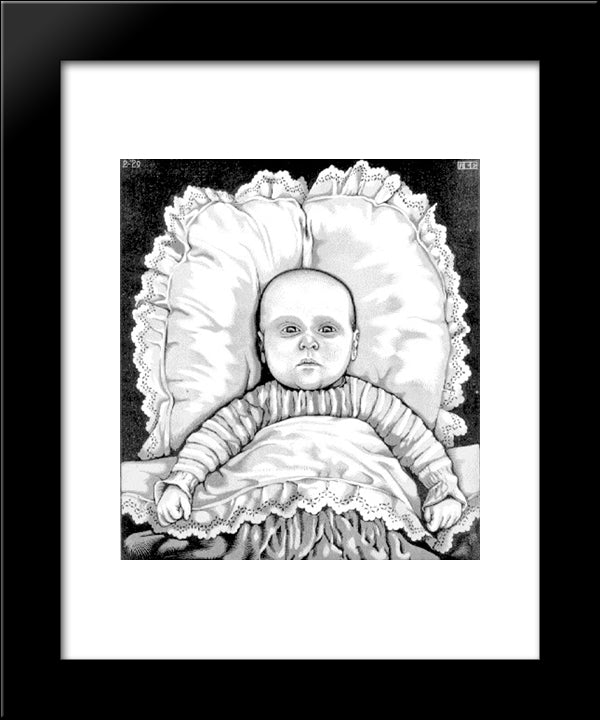 Infant Arthur 20x24 Black Modern Wood Framed Art Print Poster by Escher, M.C.