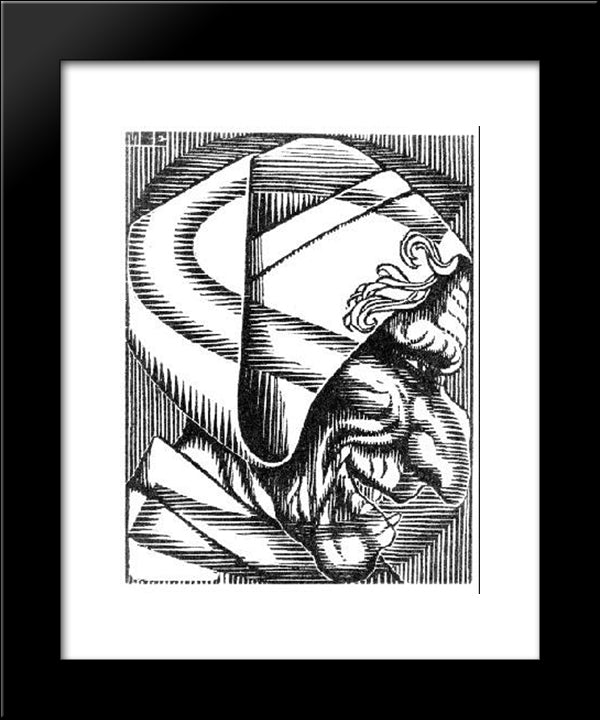 Initial S 20x24 Black Modern Wood Framed Art Print Poster by Escher, M.C.