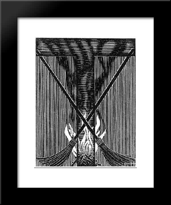 Initial T 20x24 Black Modern Wood Framed Art Print Poster by Escher, M.C.