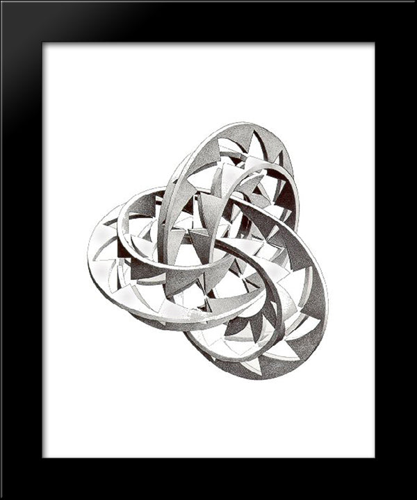 Knot 20x24 Black Modern Wood Framed Art Print Poster by Escher, M.C.