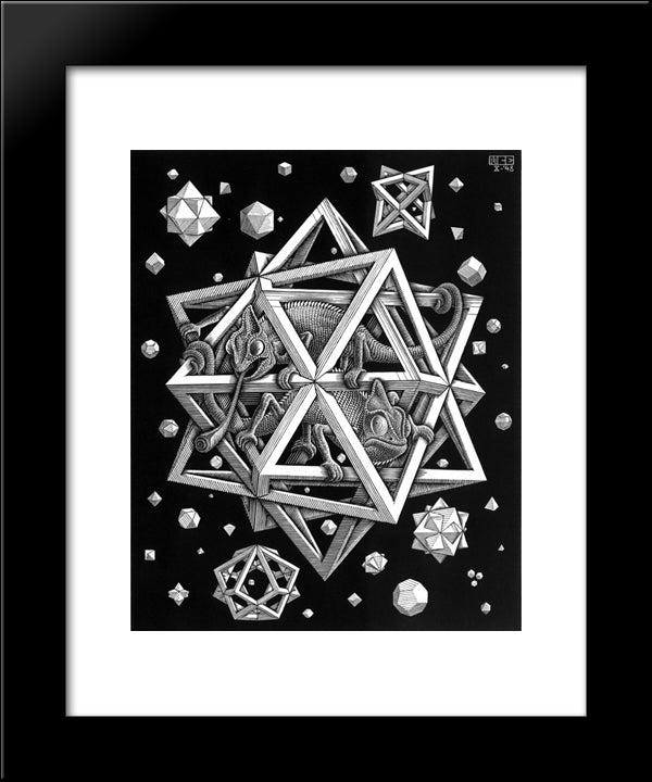 Stars 20x24 Black Modern Wood Framed Art Print Poster by Escher, M.C.