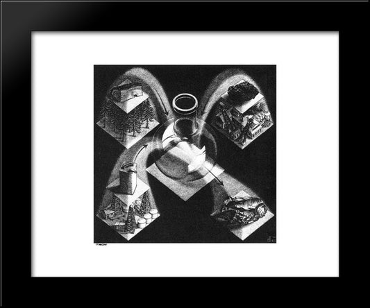 Synthesis 20x24 Black Modern Wood Framed Art Print Poster by Escher, M.C.