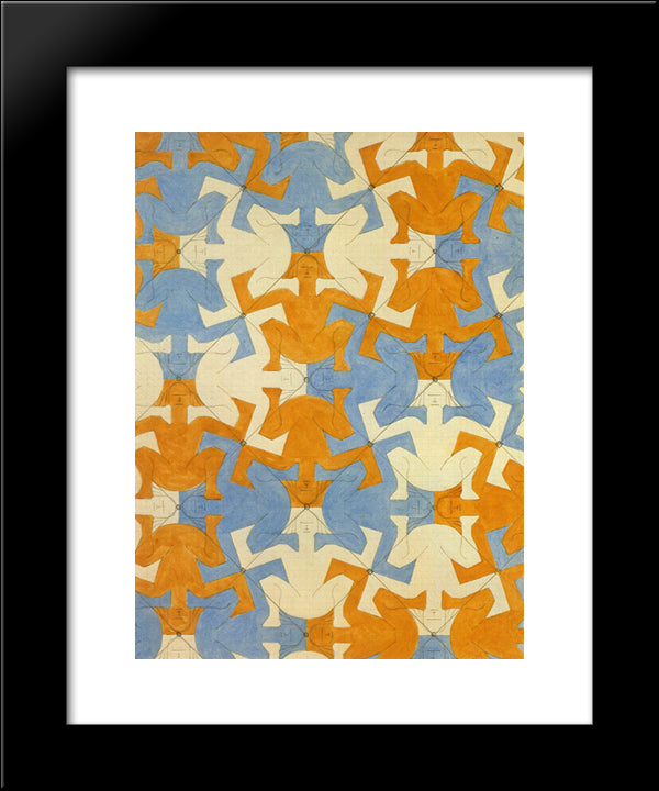 Systematic Study 20x24 Black Modern Wood Framed Art Print Poster by Escher, M.C.