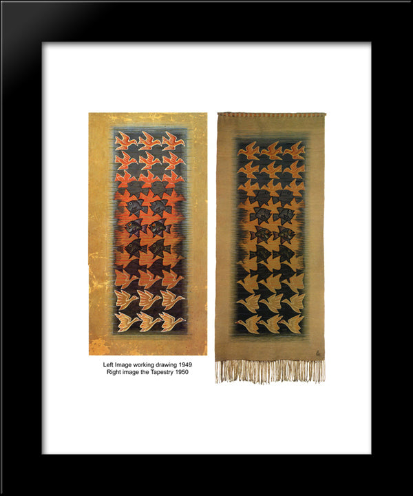 Tapestry 20x24 Black Modern Wood Framed Art Print Poster by Escher, M.C.