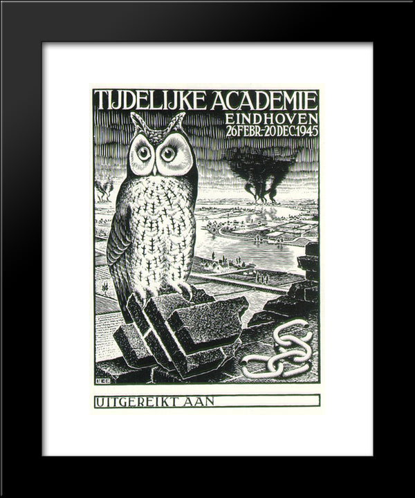 Temporary Academy Diploma  20x24 Black Modern Wood Framed Art Print Poster by Escher, M.C.