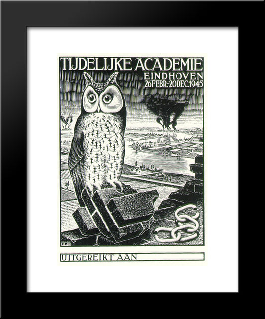 Temporary Academy Diploma  20x24 Black Modern Wood Framed Art Print Poster by Escher, M.C.