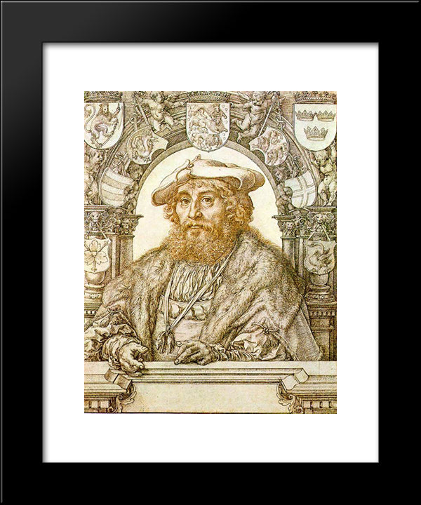 Portrait Of Christian Ii, King Of Denmark 20x24 Black Modern Wood Framed Art Print Poster by Mabuse